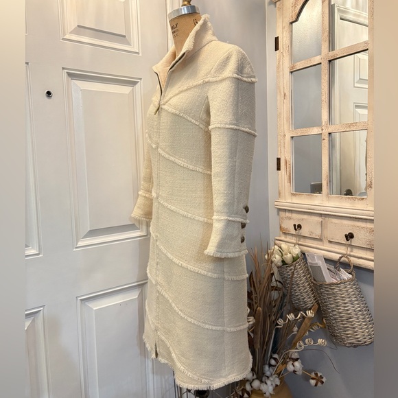 Per Se Cream Wool Blend Ivory Jacket 2 Glam Chic Versatile Elegant BaseLayer - Picture 3 of 6